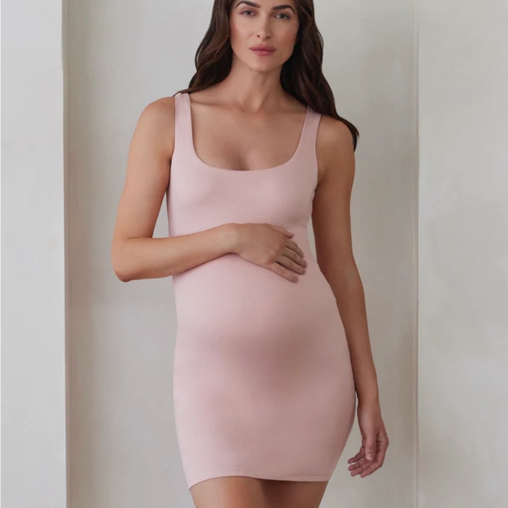 Dusty pink maternity dress